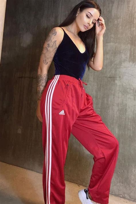 red adidas pants outfit.